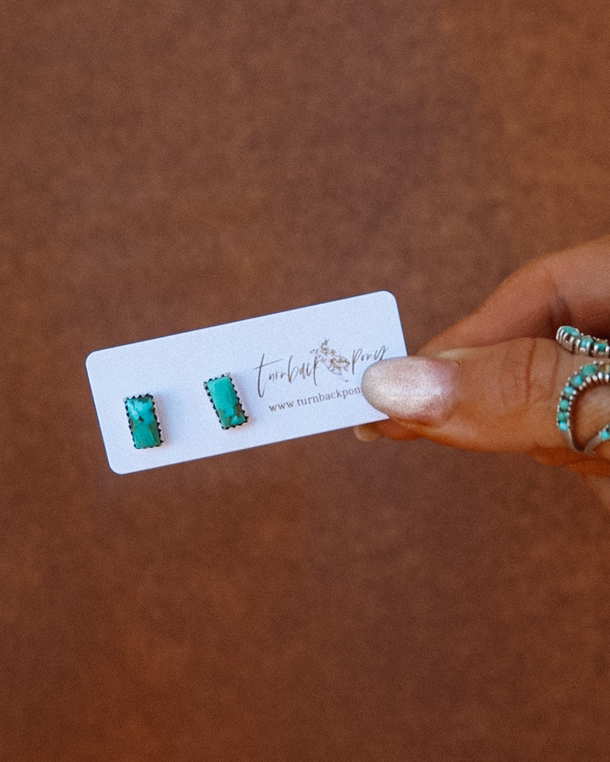 Turquoise Bar Earring - Turnback Pony ™ - Ring
