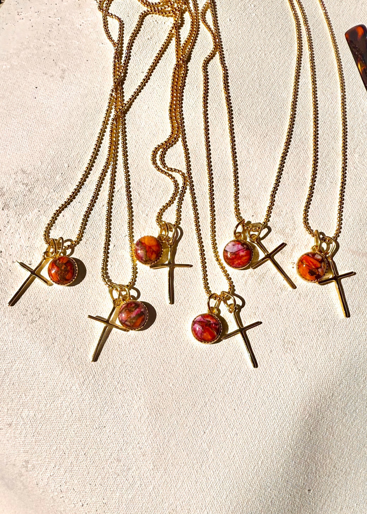 He Lives Gold (Pink Dahlia) Necklace - Turnback Pony ™ - Necklaces