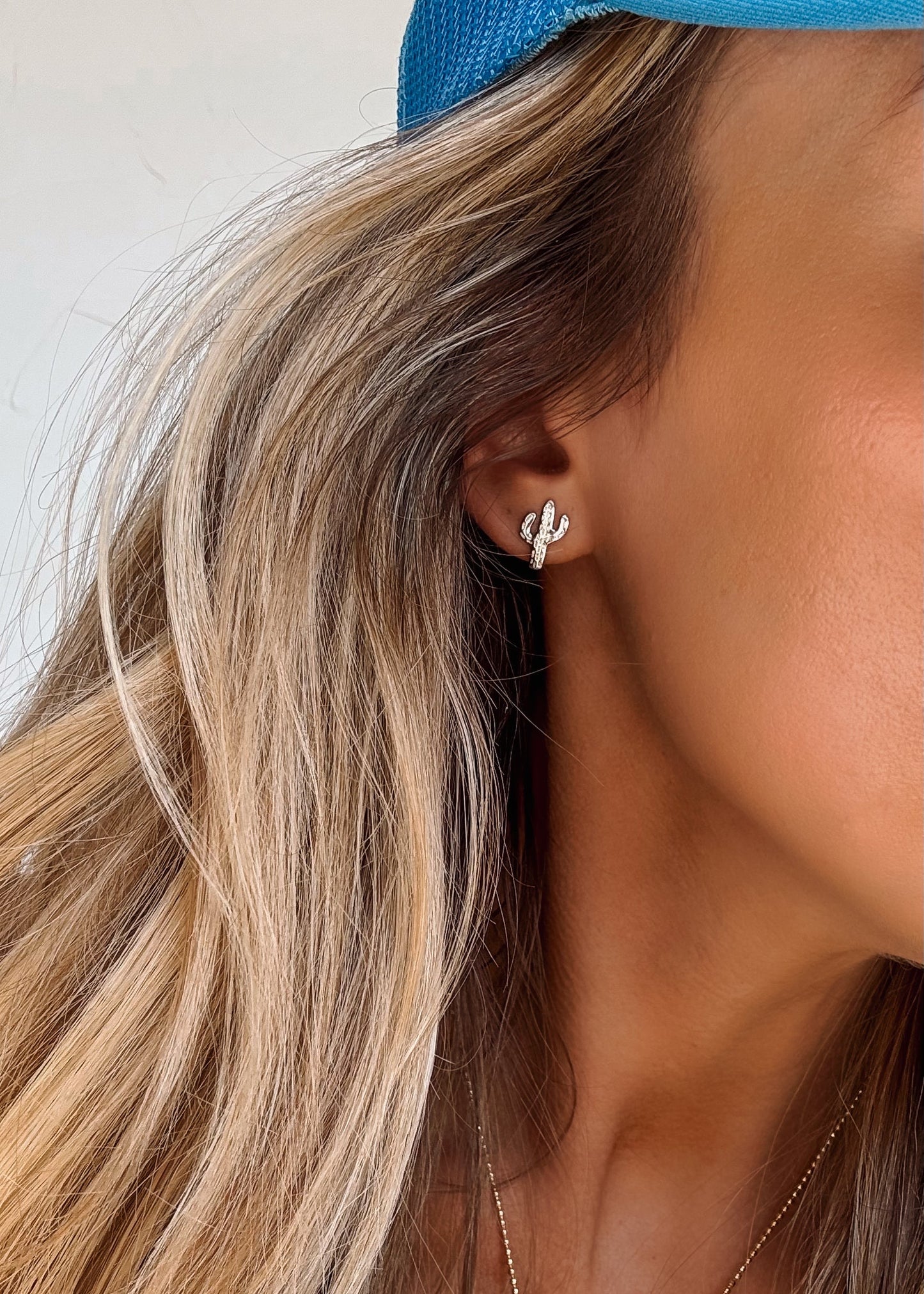 Silver Cactus Studs