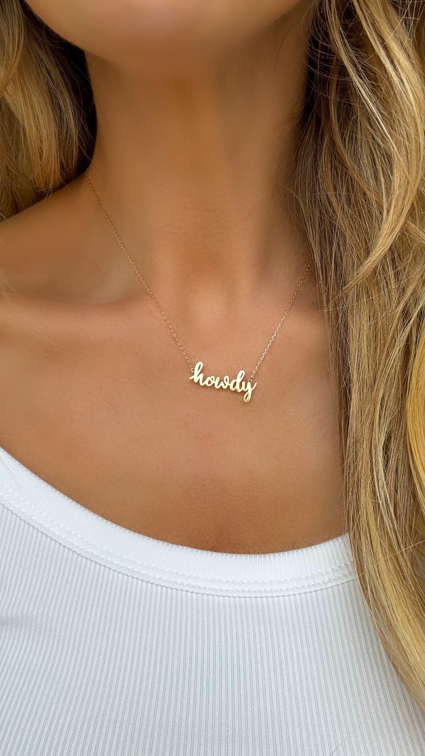 Gold Howdy Necklace