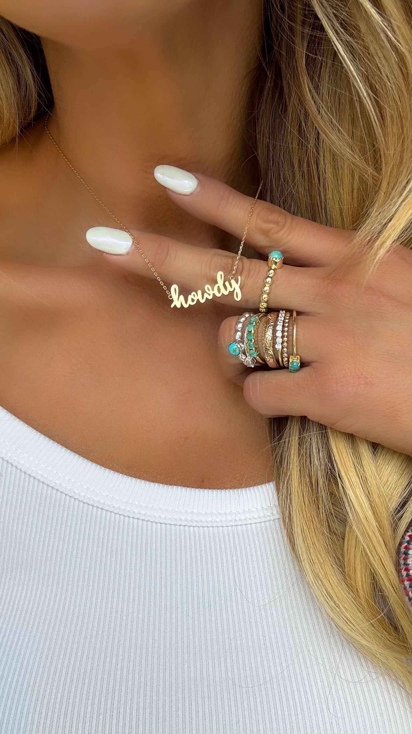Gold Howdy Necklace