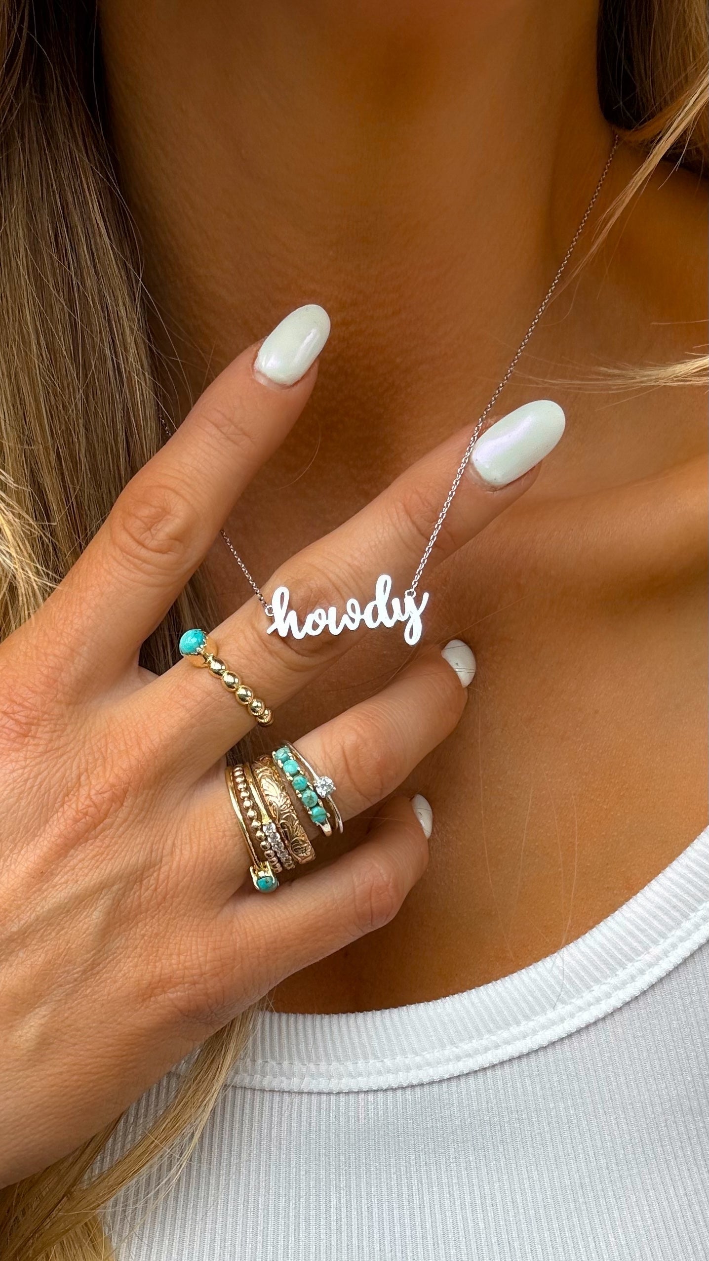 Silver Howdy Necklace