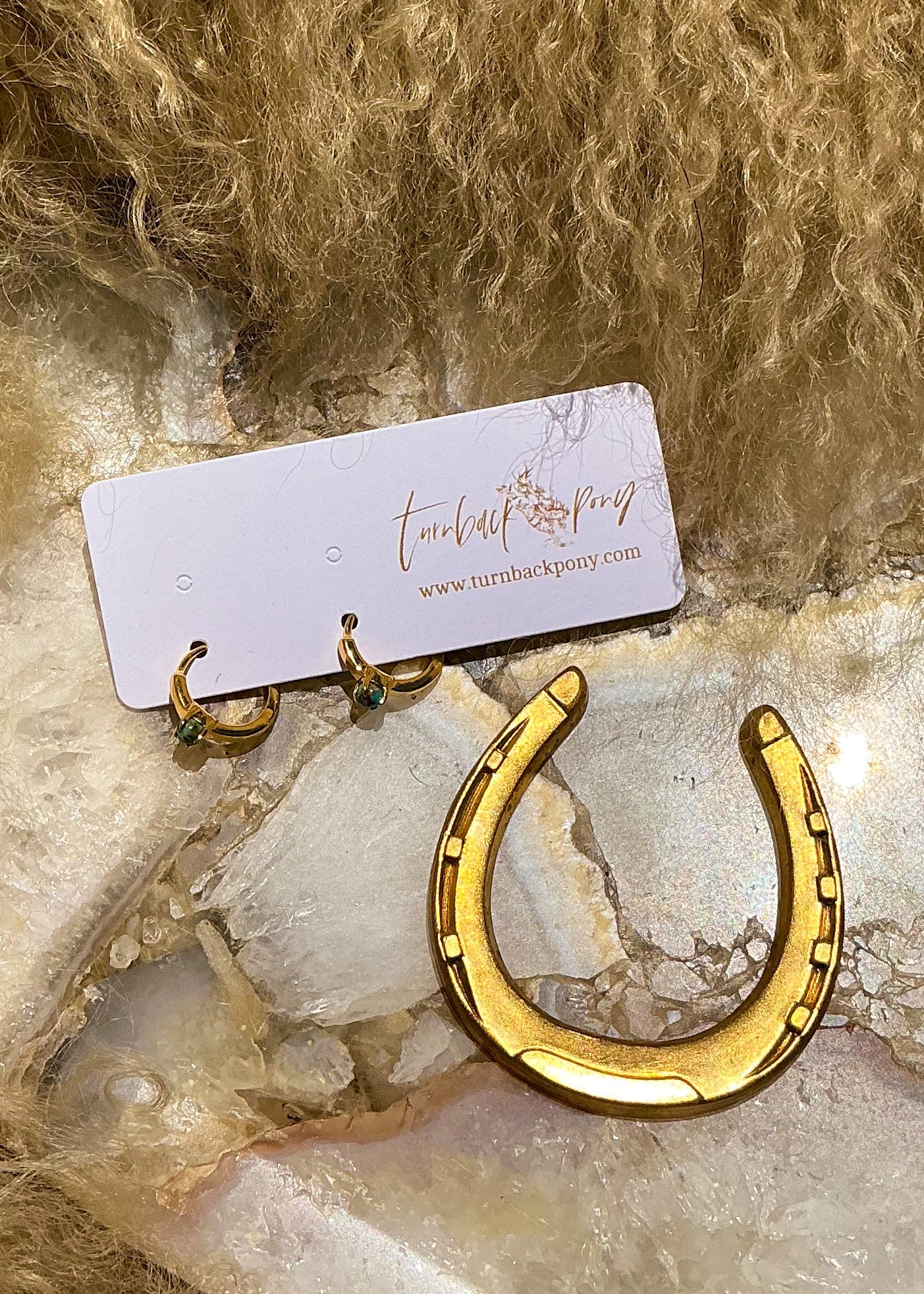 Ellie Gold Hoops - Turnback Pony ™ - Earring