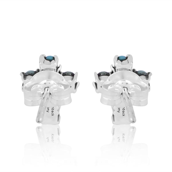 Mini Turquoise Cross Stud Earrings - Turnback Pony ™ - Earring