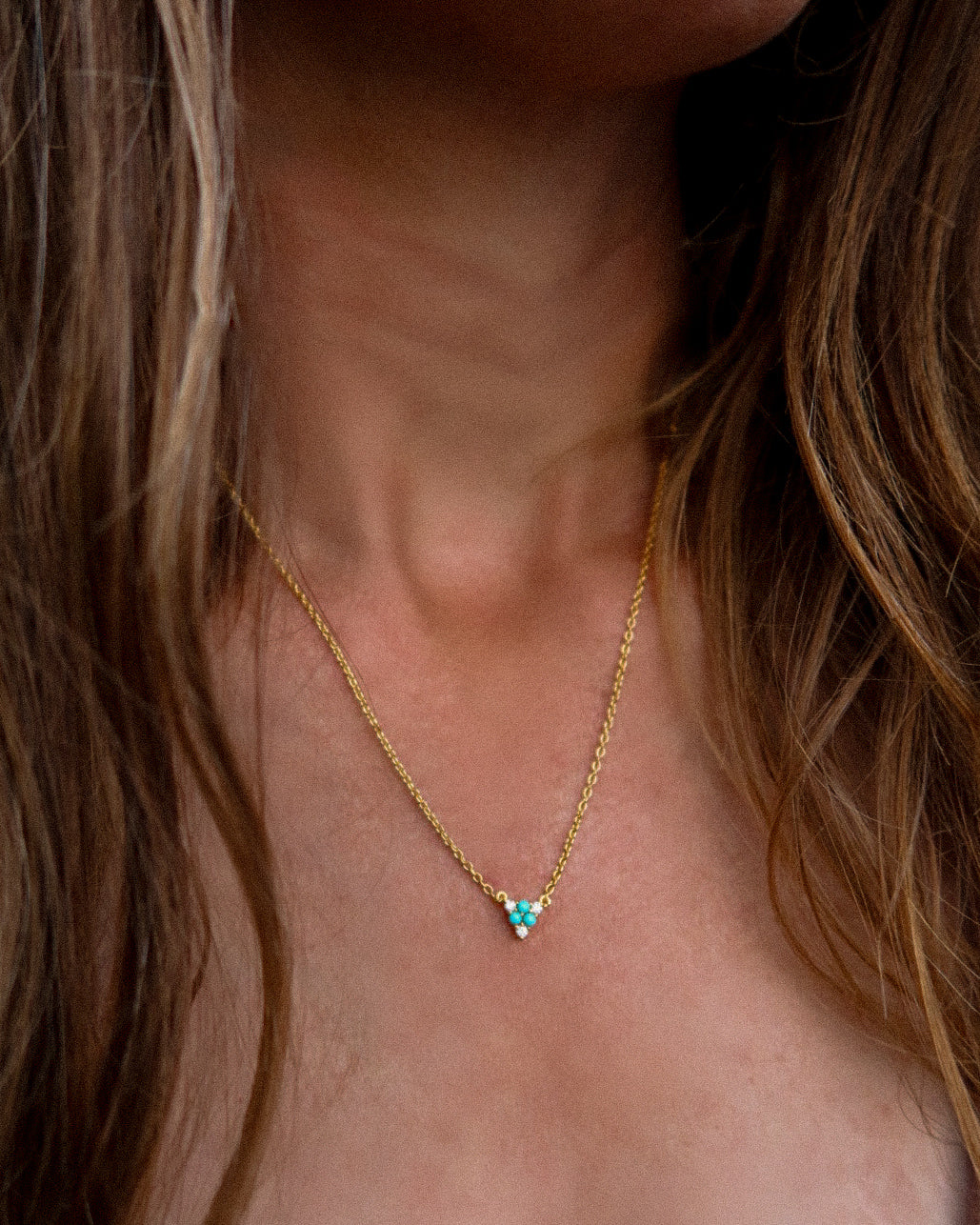 Alara Diamond and Turquoise Necklace