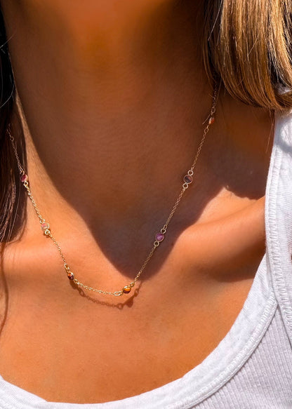 Pink Dahlia Dainty Pony Club Necklace - Turnback Pony ™ - Necklace