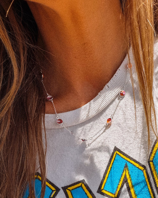 LABOR DAY SALE Pink Dahlia Large Pony Club Necklace