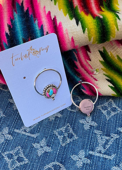 Doodle Hoops (Mostly Pink) - Turnback Pony ™ - Earrings