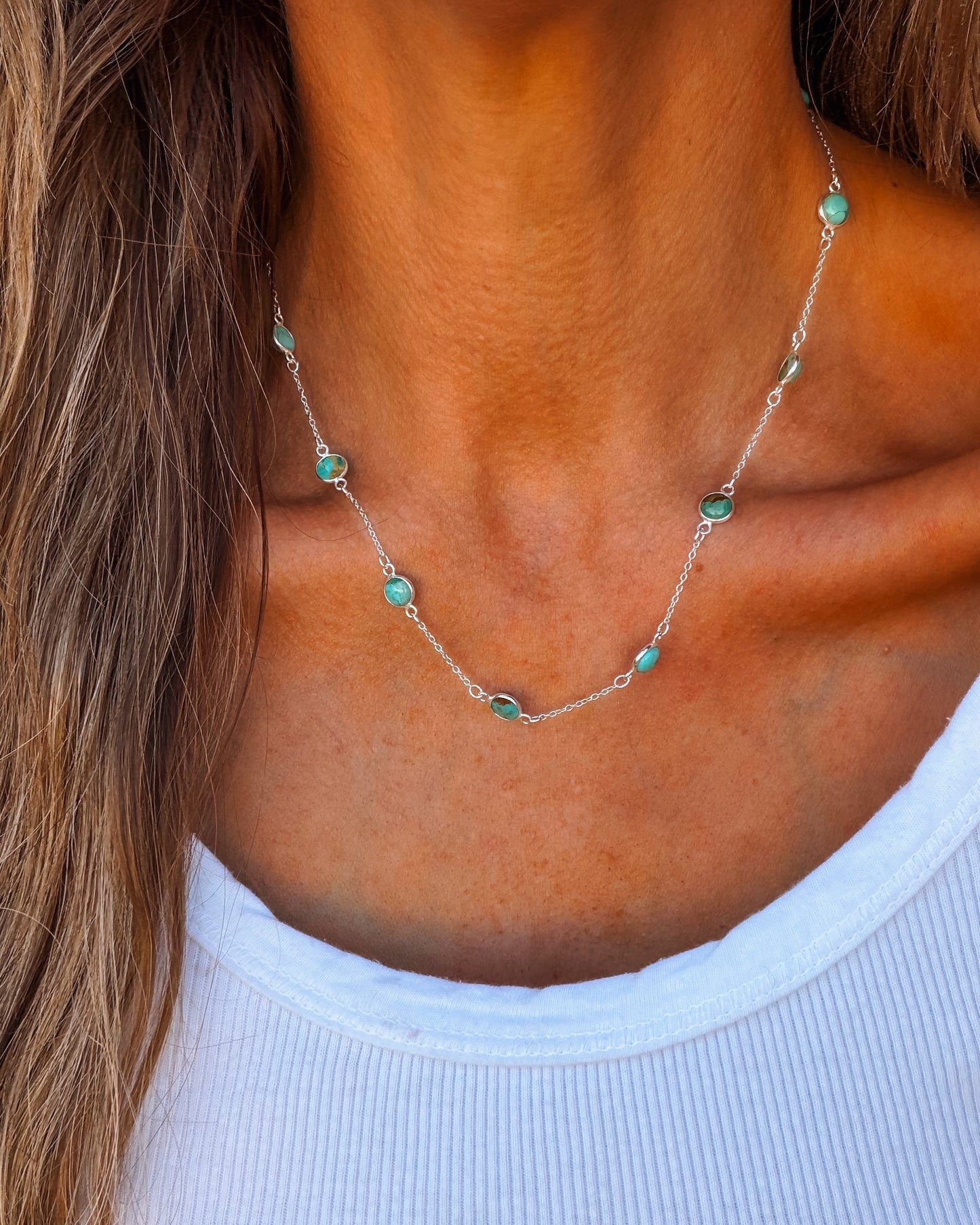 Turquoise Large Pony Club Necklace