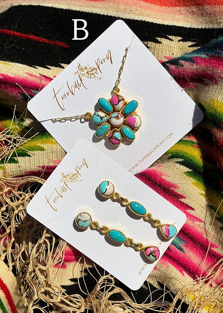 Lydia Set - Turnback Pony ™ - Necklace earring set