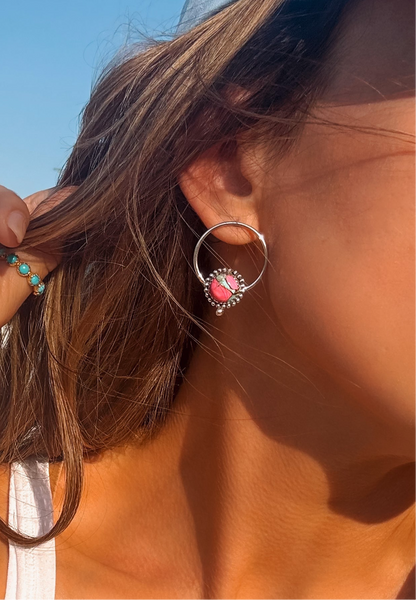 Doodle Hoops (Mostly Pink) - Turnback Pony ™ - Earrings