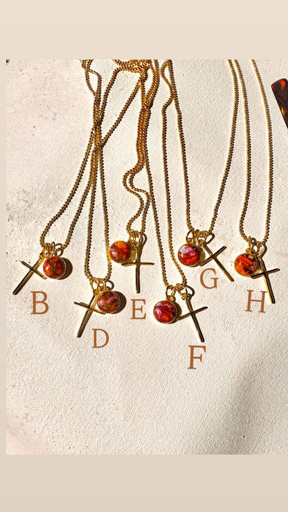 He Lives Gold (Pink Dahlia) Necklace - Turnback Pony ™ - Necklaces