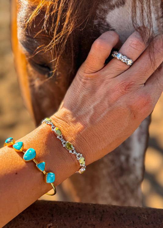 Sage & Silver Bracelet - Turnback Pony ™ - Bracelets