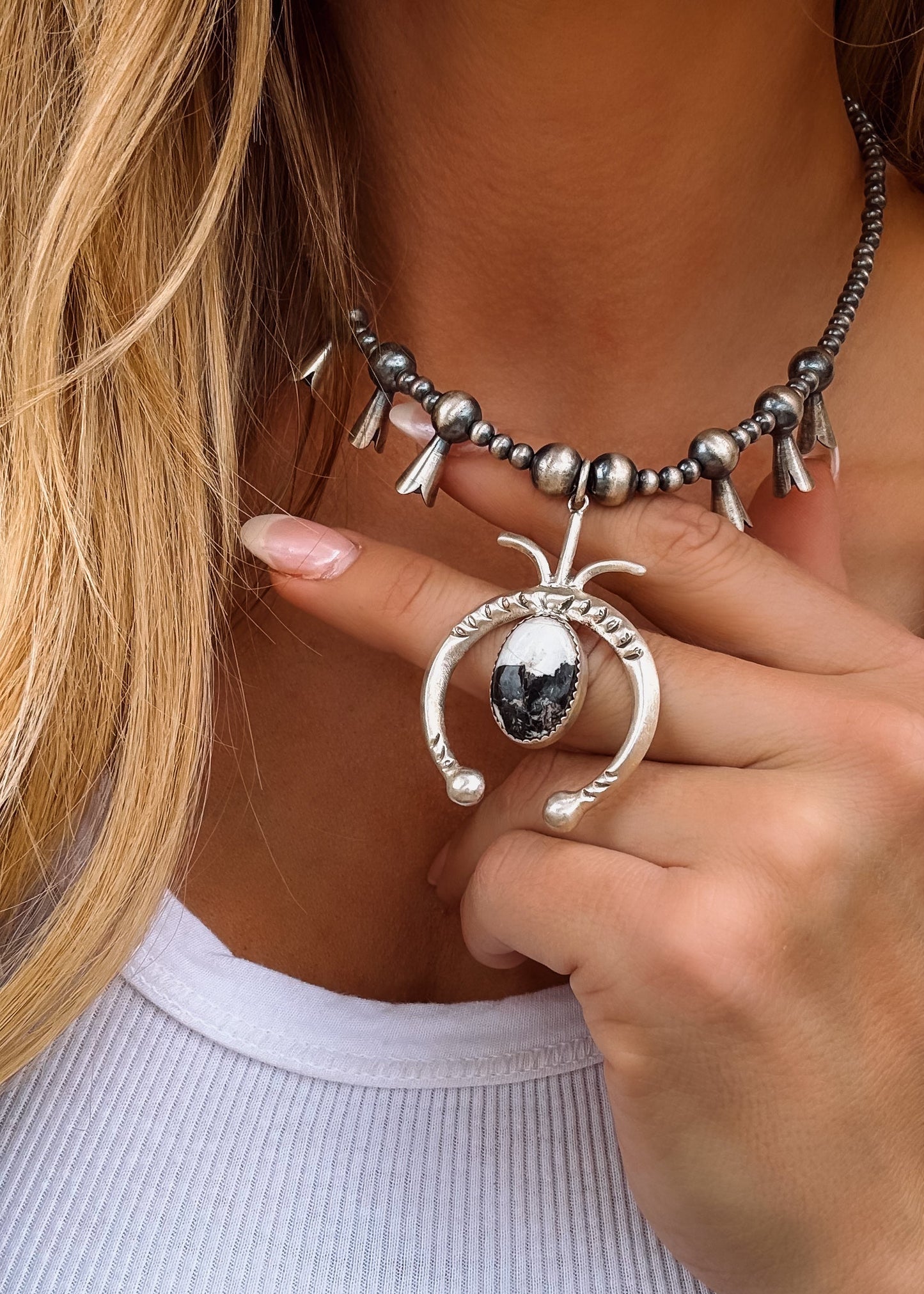 Gretchen White Buffalo Squash - Turnback Pony ™ - Necklace