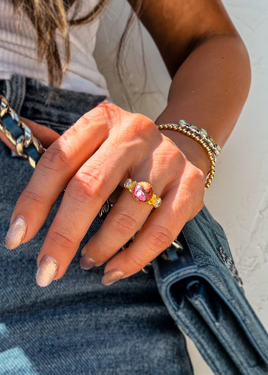 Floral Adjustable Ring - Turnback Pony ™ - Rings