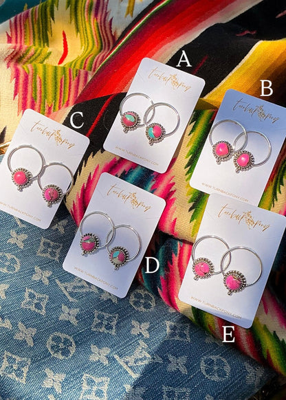 Doodle Hoops (Mostly Pink) - Turnback Pony ™ - Earrings