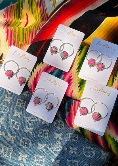 Doodle Hoops (Mostly Pink) - Turnback Pony ™ - Earrings