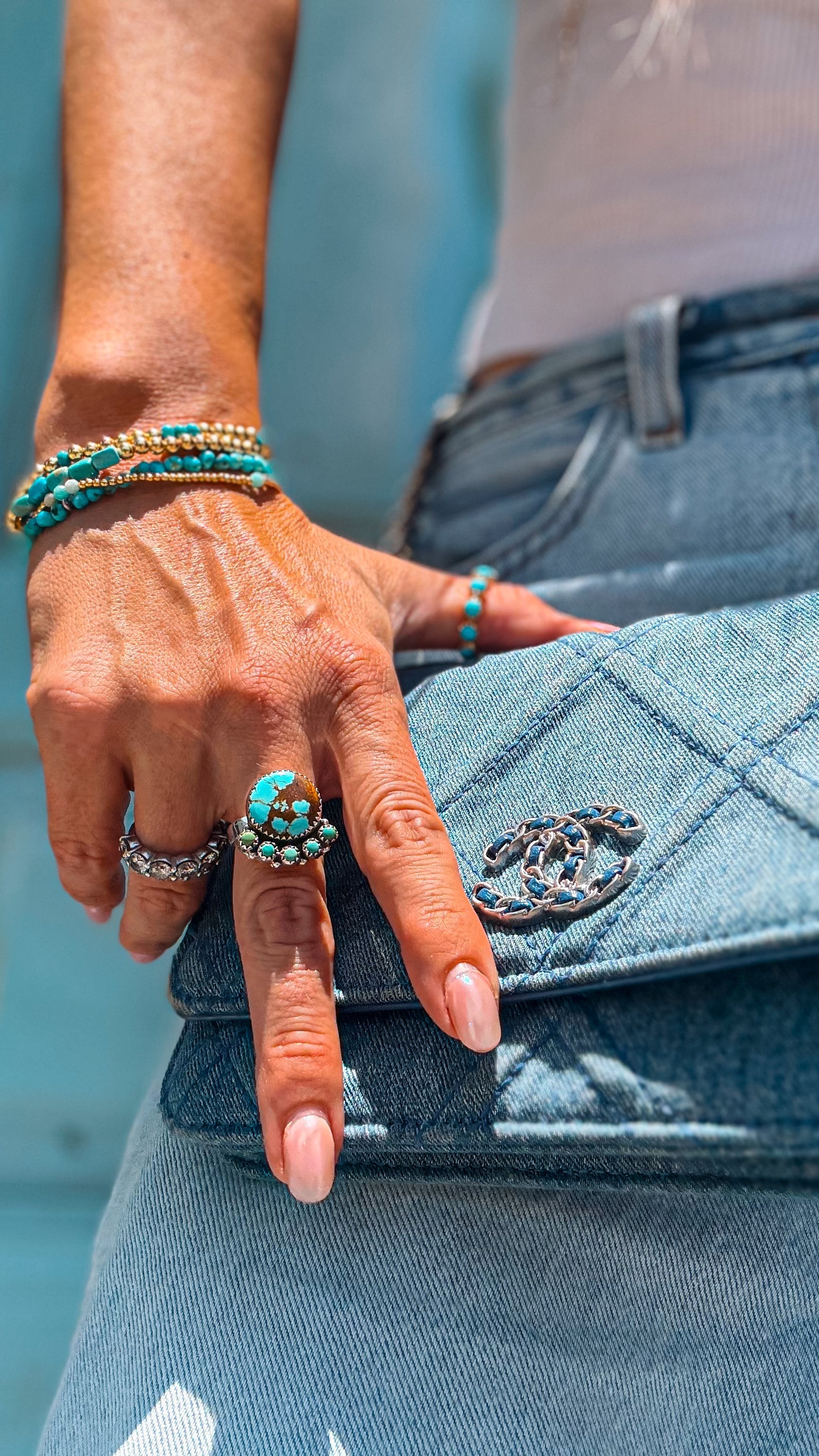 Houndstooth Adjustable Ring - Turnback Pony ™ - Ring