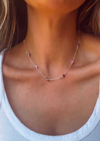 Pink Dahlia Large Pony Club Necklace - Turnback Pony ™ - Necklace