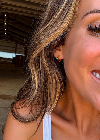 Ellie Gold Hoops - Turnback Pony ™ - Earring