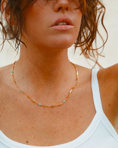 Cross with Turquoise Necklace - Turnback Pony ™ - 