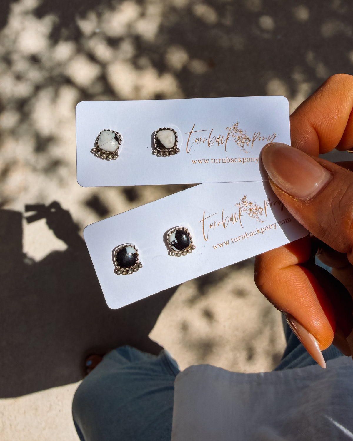 White Buffalo Stud Earring - Turnback Pony ™ - Earring