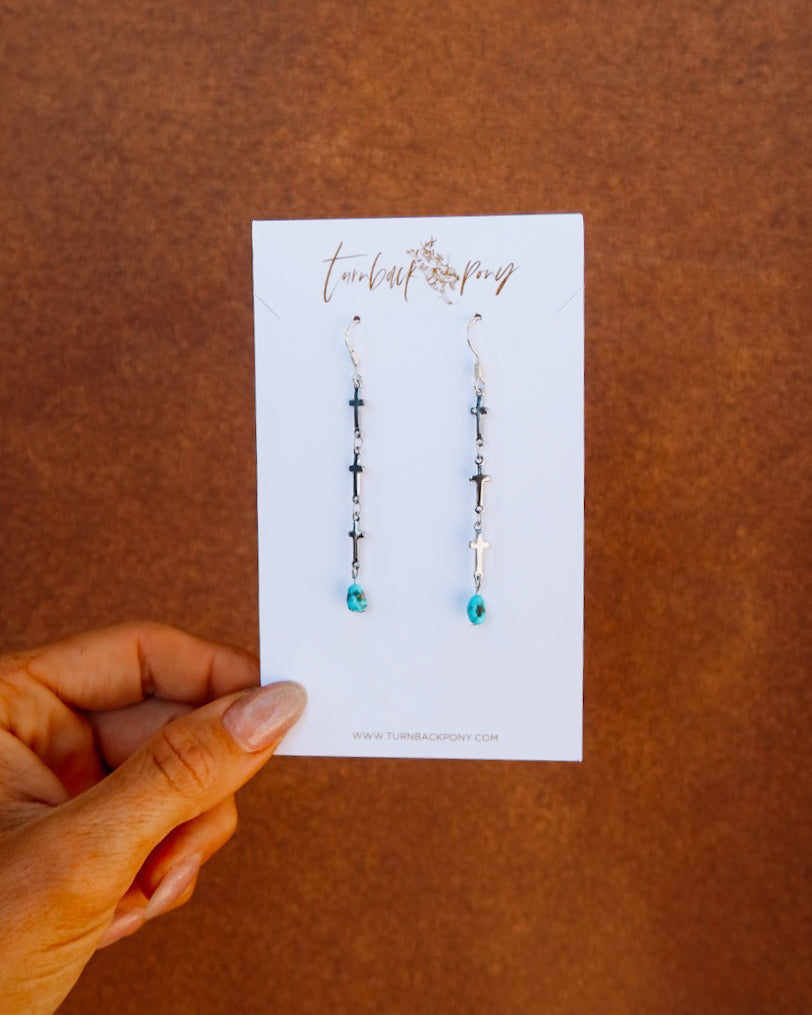 Cross Earrings - Turnback Pony ™ - 