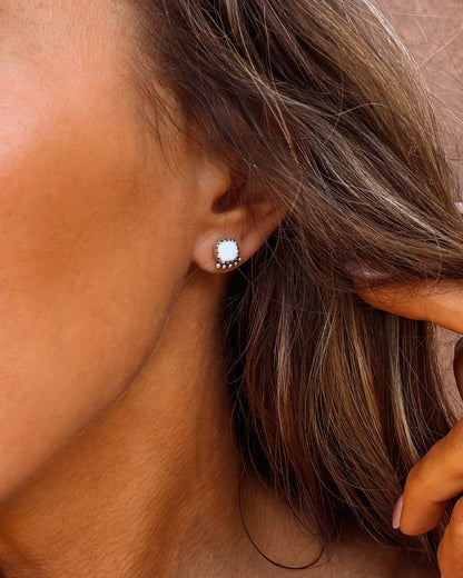 White Buffalo Stud Earring