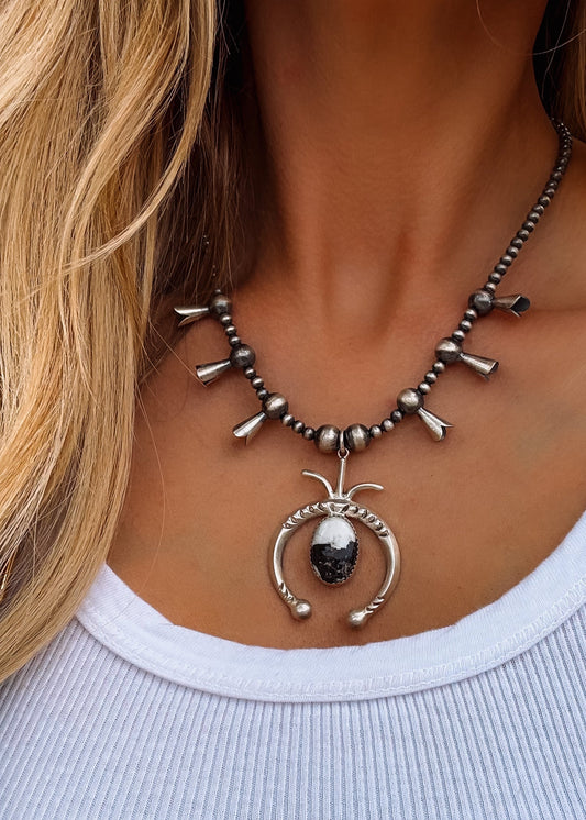 Gretchen White Buffalo Squash - Turnback Pony ™ - Necklace