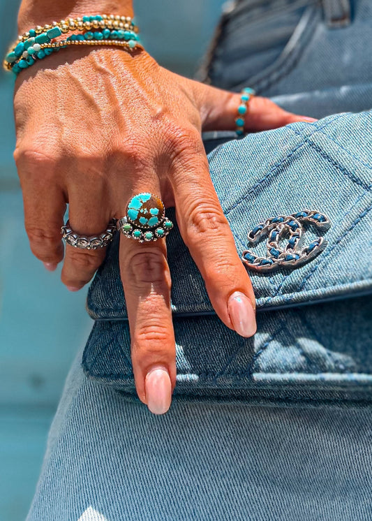 Houndstooth Adjustable Ring - Turnback Pony ™ - Ring