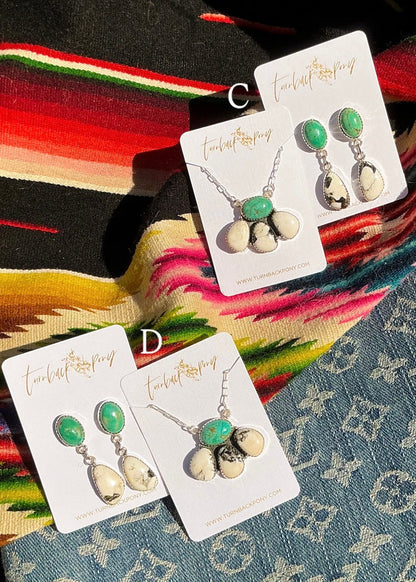 Midnight Petal Set - Turnback Pony ™ - Necklace earring set