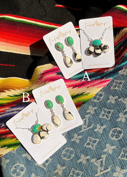 Midnight Petal Set - Turnback Pony ™ - Necklace earring set