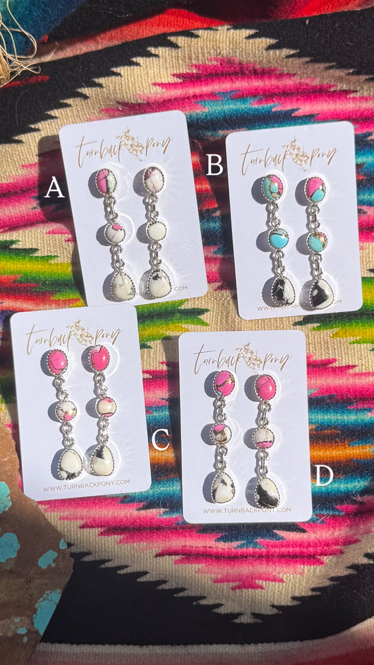 Faded Earrings (pick your stones) - Turnback Pony ™ - Earring