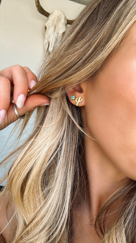 Goldie Cactus Studs