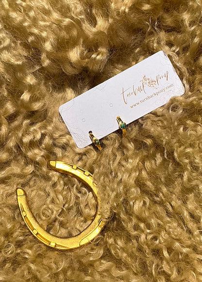 Ellie Gold Hoops - Turnback Pony ™ - Earring