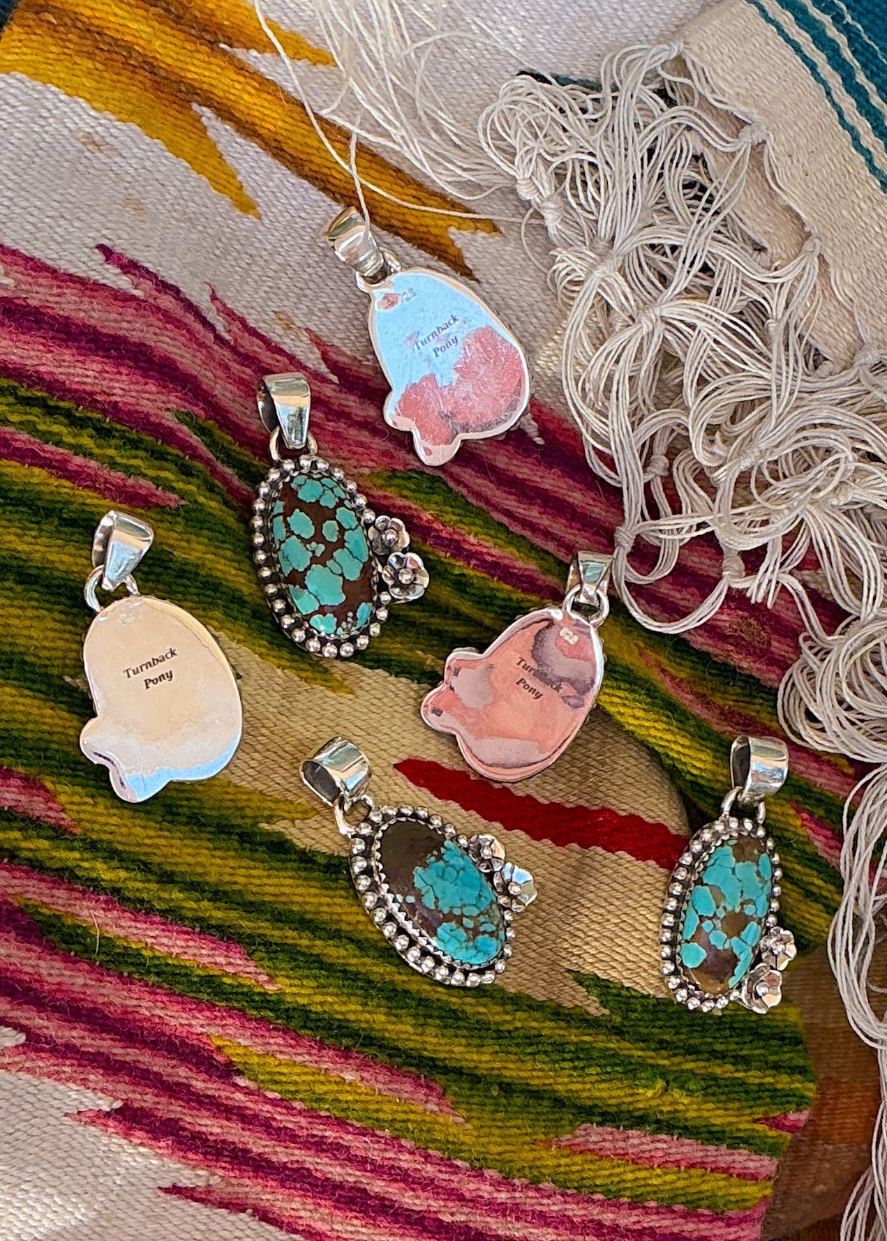 Duo Flower Pendant - Turnback Pony ™ - Necklace
