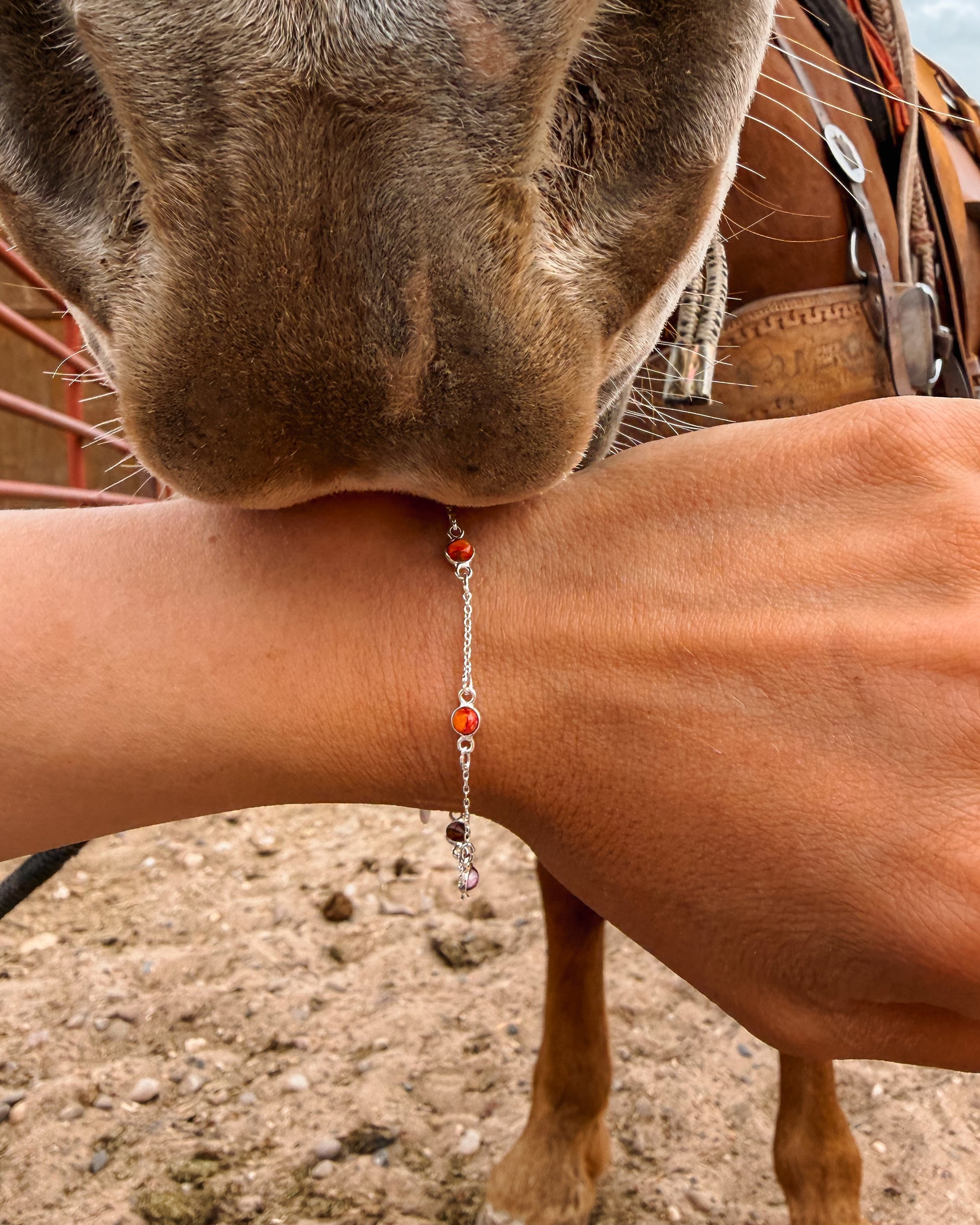 Pink Dahlia Large Pony Club Bracelet - Turnback Pony ™ - Necklace
