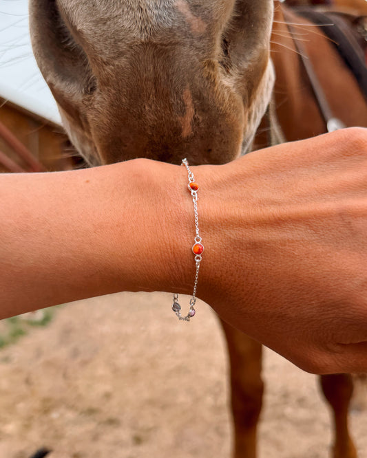 Pink Dahlia Large Pony Club Bracelet - Turnback Pony ™ - Necklace