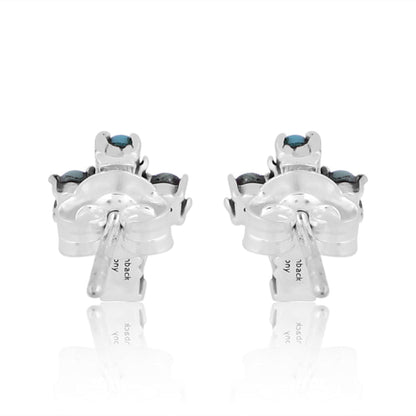 Mini Turquoise Cross Stud Earrings - Turnback Pony ™ - Earring