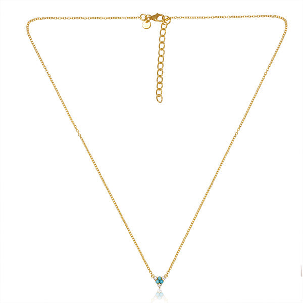 Alara Diamond and Turquoise Necklace - Turnback Pony ™ - Necklace