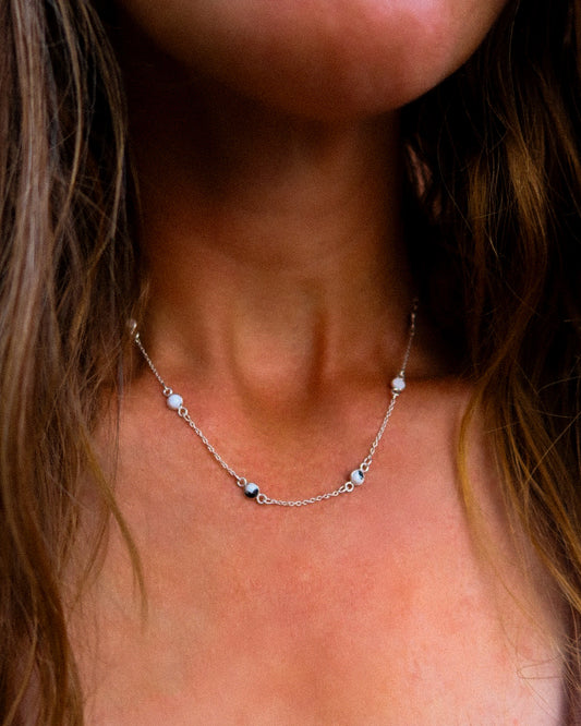 Dainty White Buffalo Pony Club Necklace