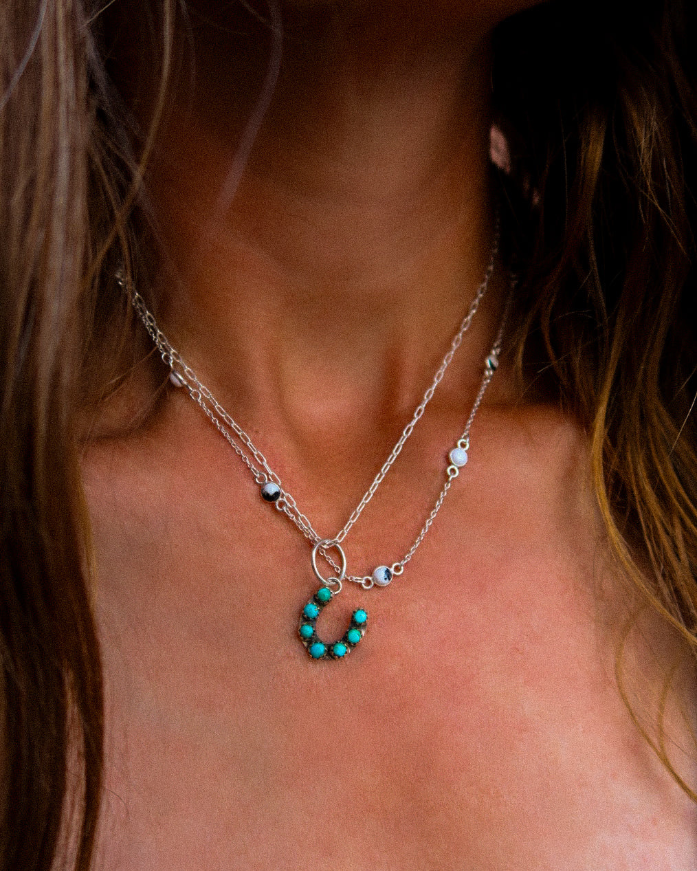 Turquoise Horseshoe Necklace