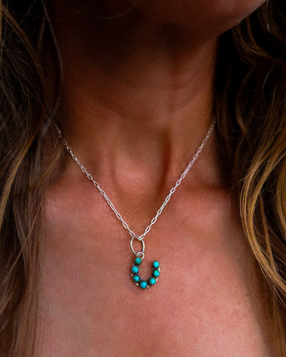 Turquoise Horseshoe Necklace