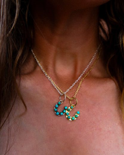 Turquoise Horseshoe Necklace