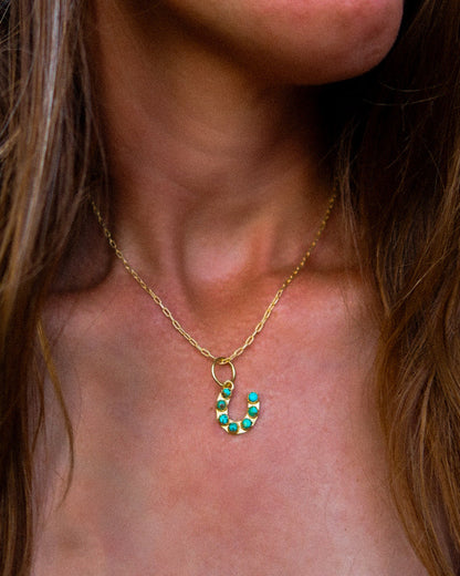 Turquoise Horseshoe Necklace