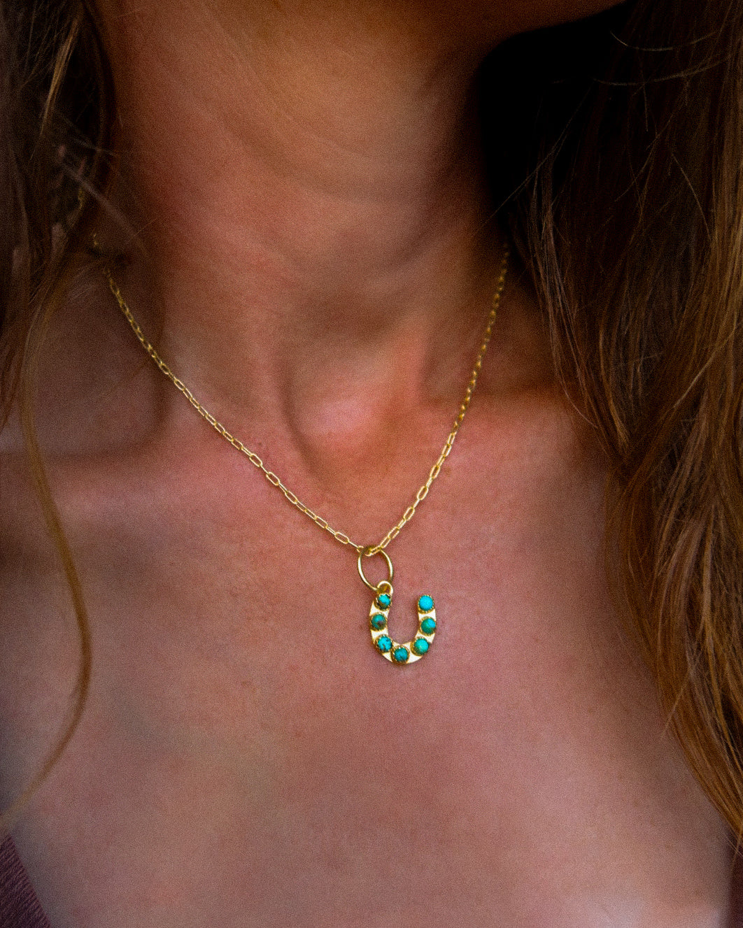 Turquoise Horseshoe Necklace
