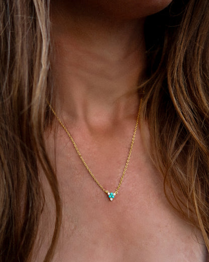 Alara Diamond and Turquoise Necklace