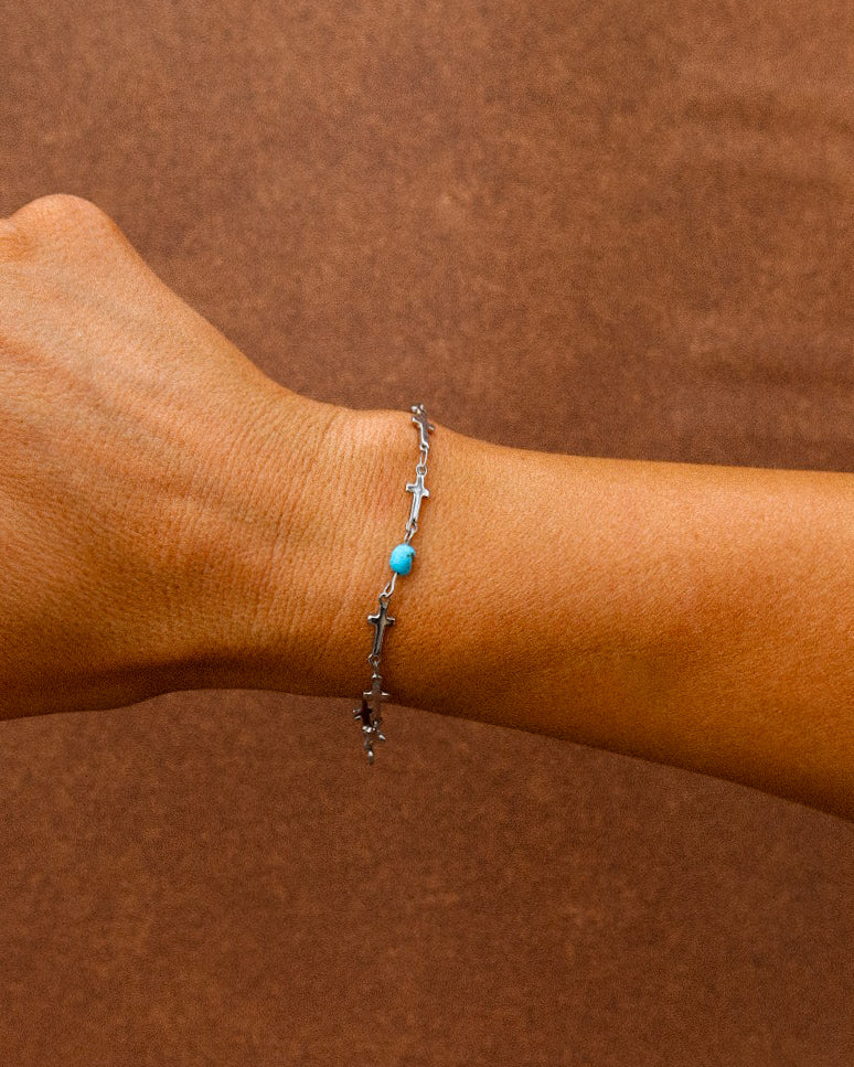 Cross with Turquoise Bracelet