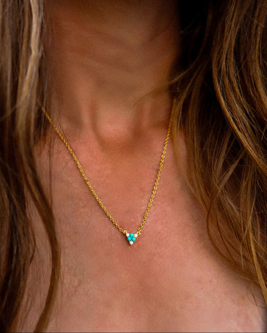 Alara Diamond and Turquoise Necklace