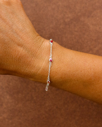 Pink Dahlia Dainty Pony Club Bracelet